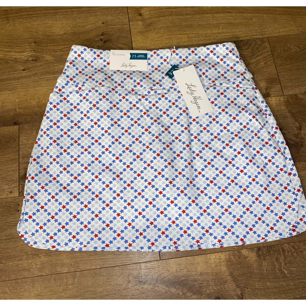 Lady Hagen Tummy  Control Skort Star Print‎ Golf Women's Size Medium 17" Skirt